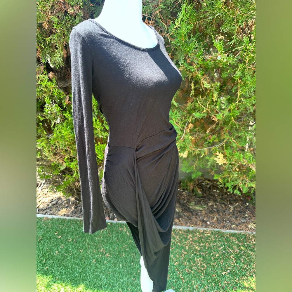 NWOT Forever 21 Elegant Black Draped Dress with Scrunched Side